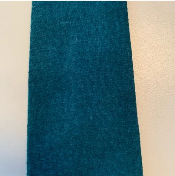 Vintage teal suede skinny tie by Ambiance - Picture 3 of 4